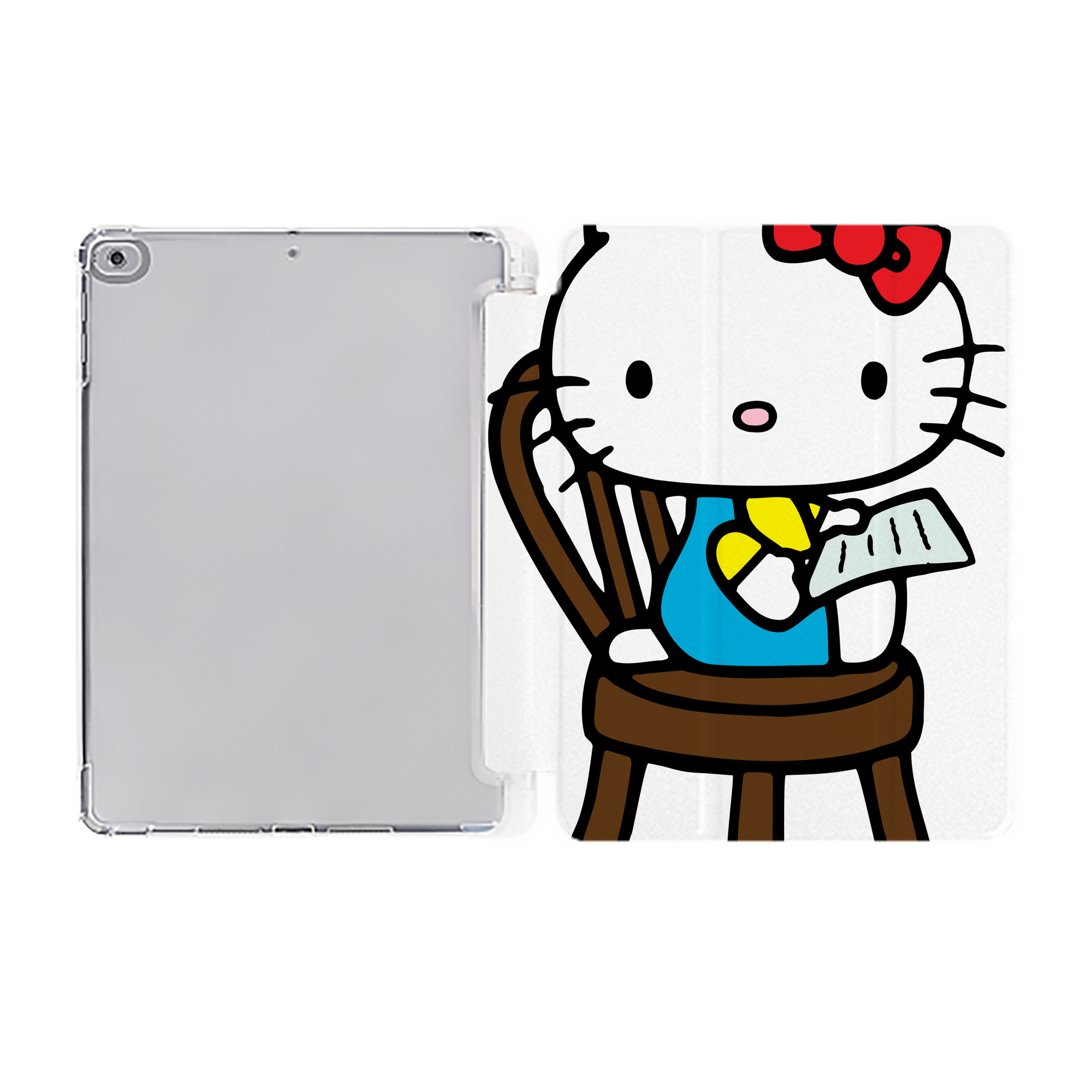 （画像用） Hello Kitty ハローキティ IPad ケース ペン収納付き 三つ折りスタンド PUレザー×シリコン 対応機種9.5/10.5/10.9インチ